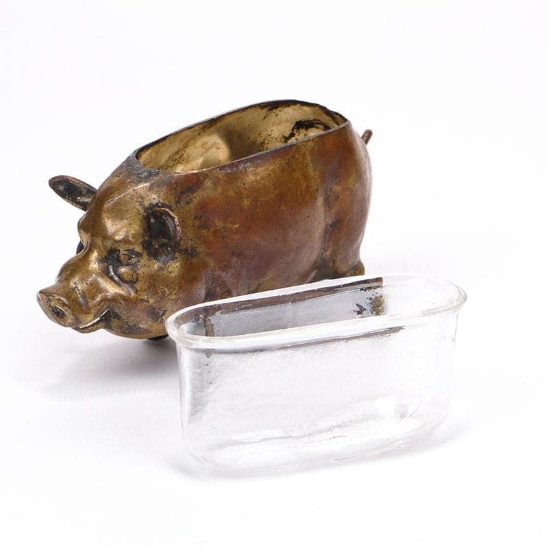 Pojemnik na wykałaczki figuralny, brąz ciemny, Austria, XIX w. - 184914