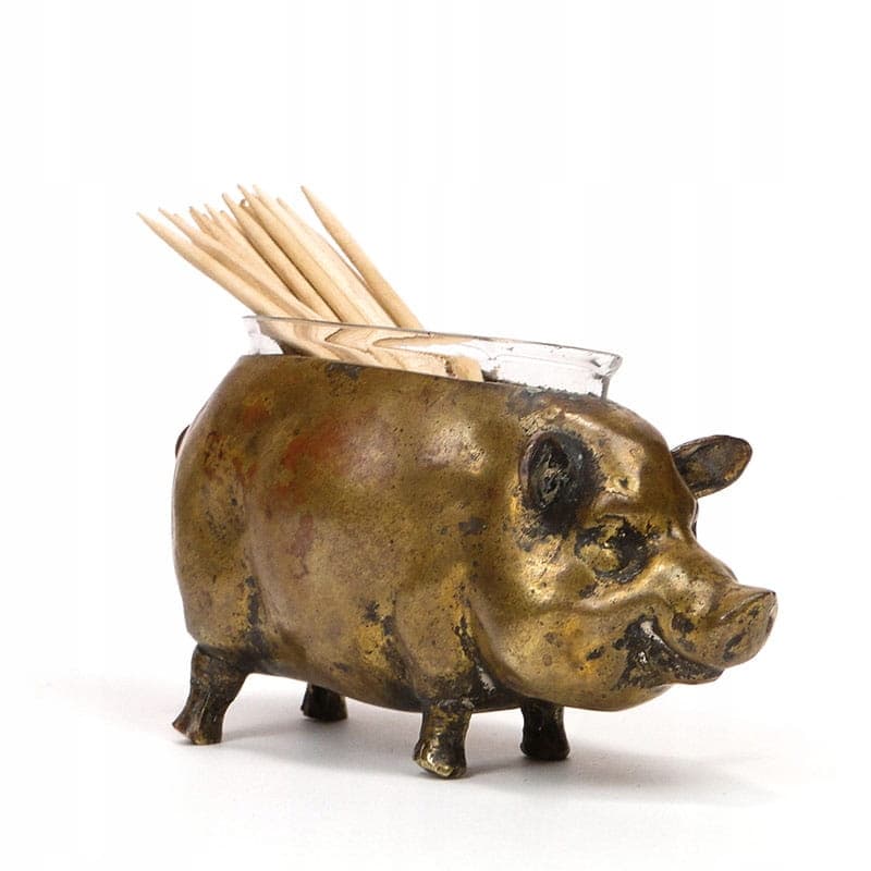 Pojemnik na wykałaczki figuralny, brąz ciemny, Austria, XIX w. - 184916