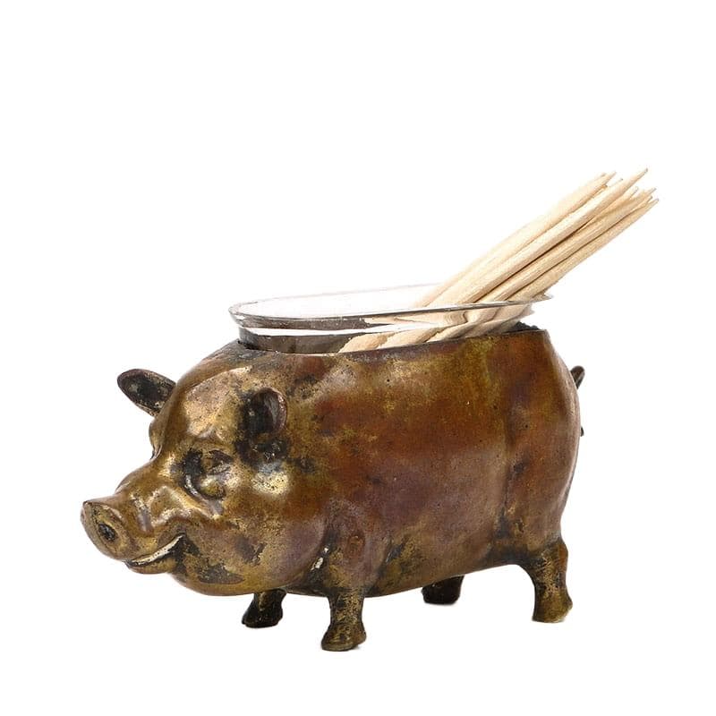 Pojemnik na wykałaczki figuralny, brąz ciemny, Austria, XIX w.