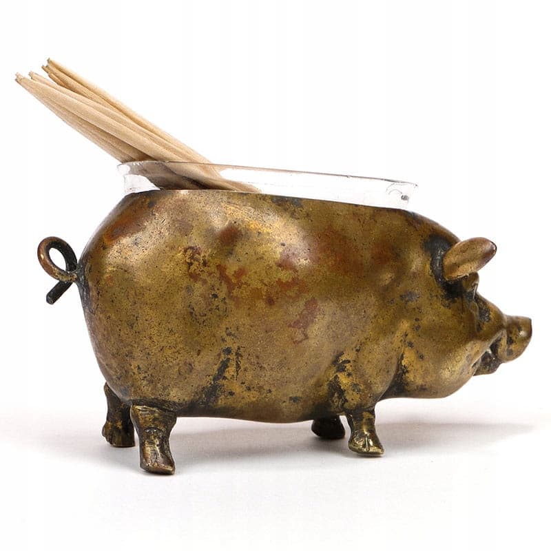 Pojemnik na wykałaczki figuralny, brąz ciemny, Austria, XIX w. - 184917