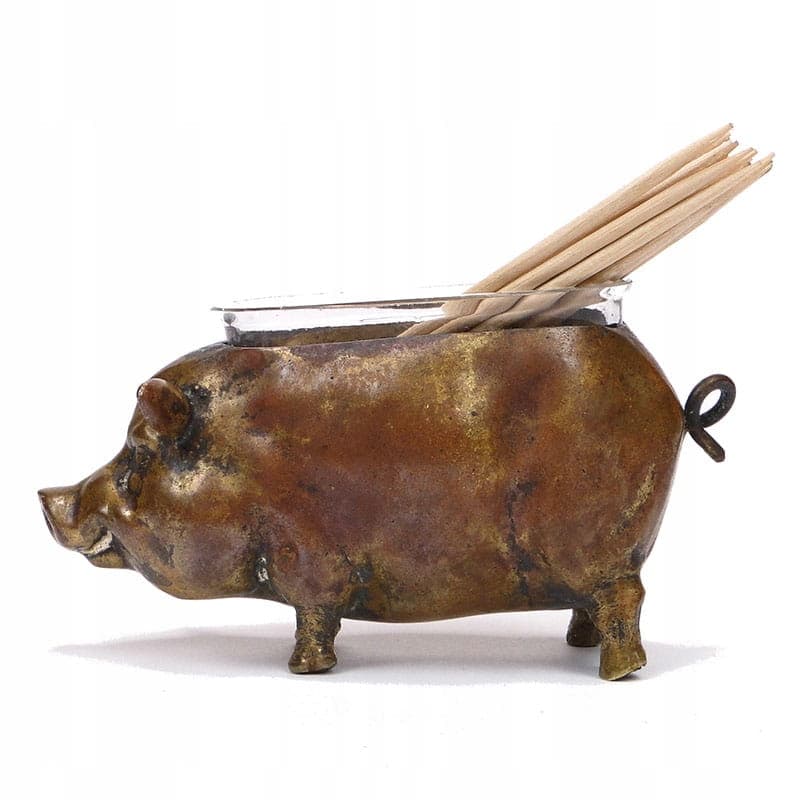 Pojemnik na wykałaczki figuralny, brąz ciemny, Austria, XIX w. - 184919