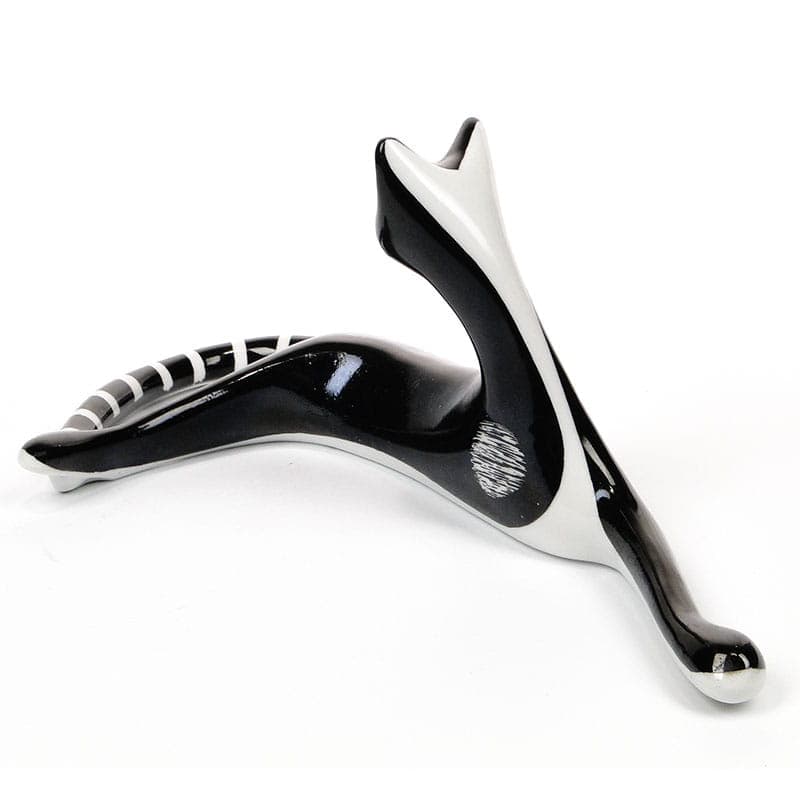 Figura Leżący kot, porcelana multikolor, proj. M. Naruszewicz, Polska, lata 50. - 184932