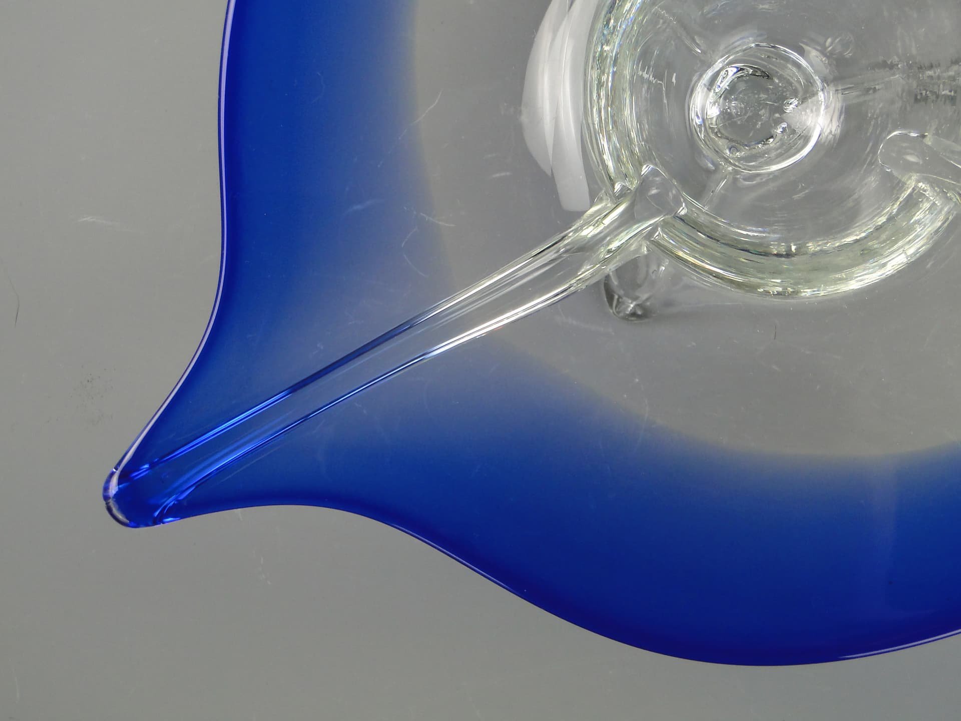Bowl Hospodka, blue glass, by J. Hospodka, Czech Republic, 1960s. - 184938