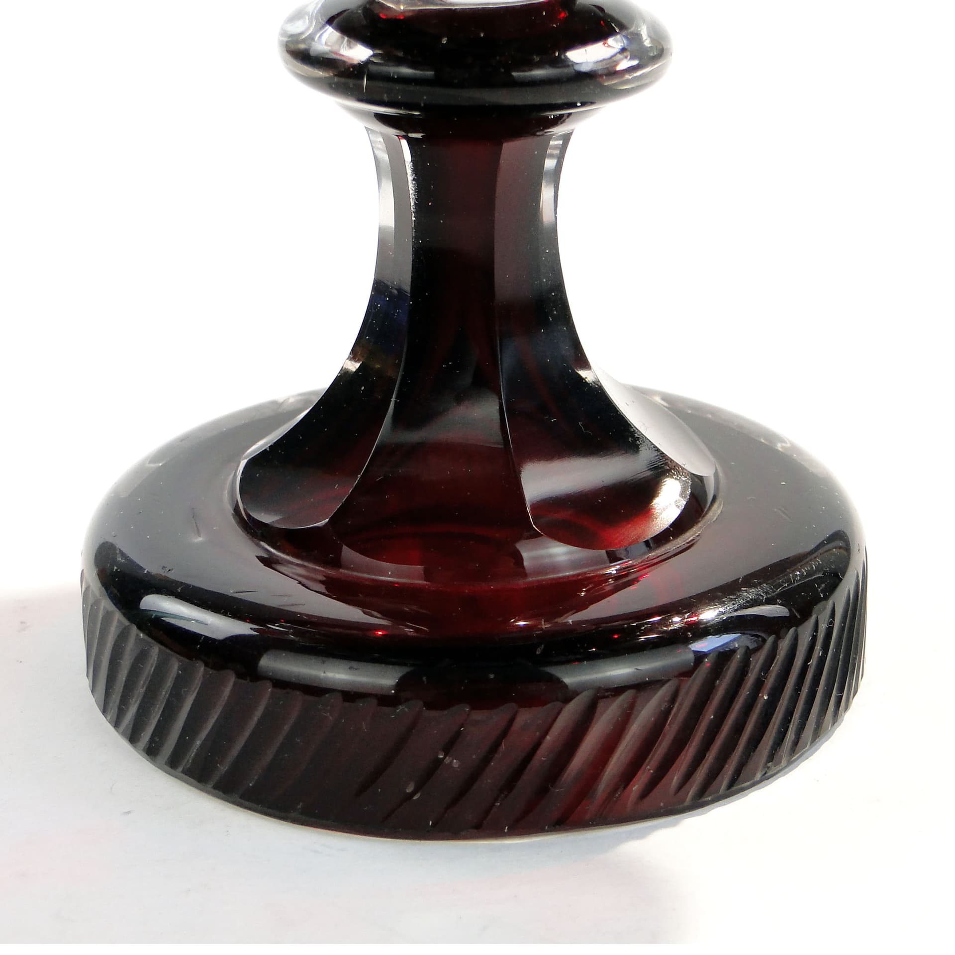 Patera szklana art déco, rubinowa, szkło, Polska, lata 40. - 184958