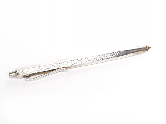 Mechanical Pencil Engraved, silver, metal, Orno Warsaw, Poland, 1950s - DIMENSION
