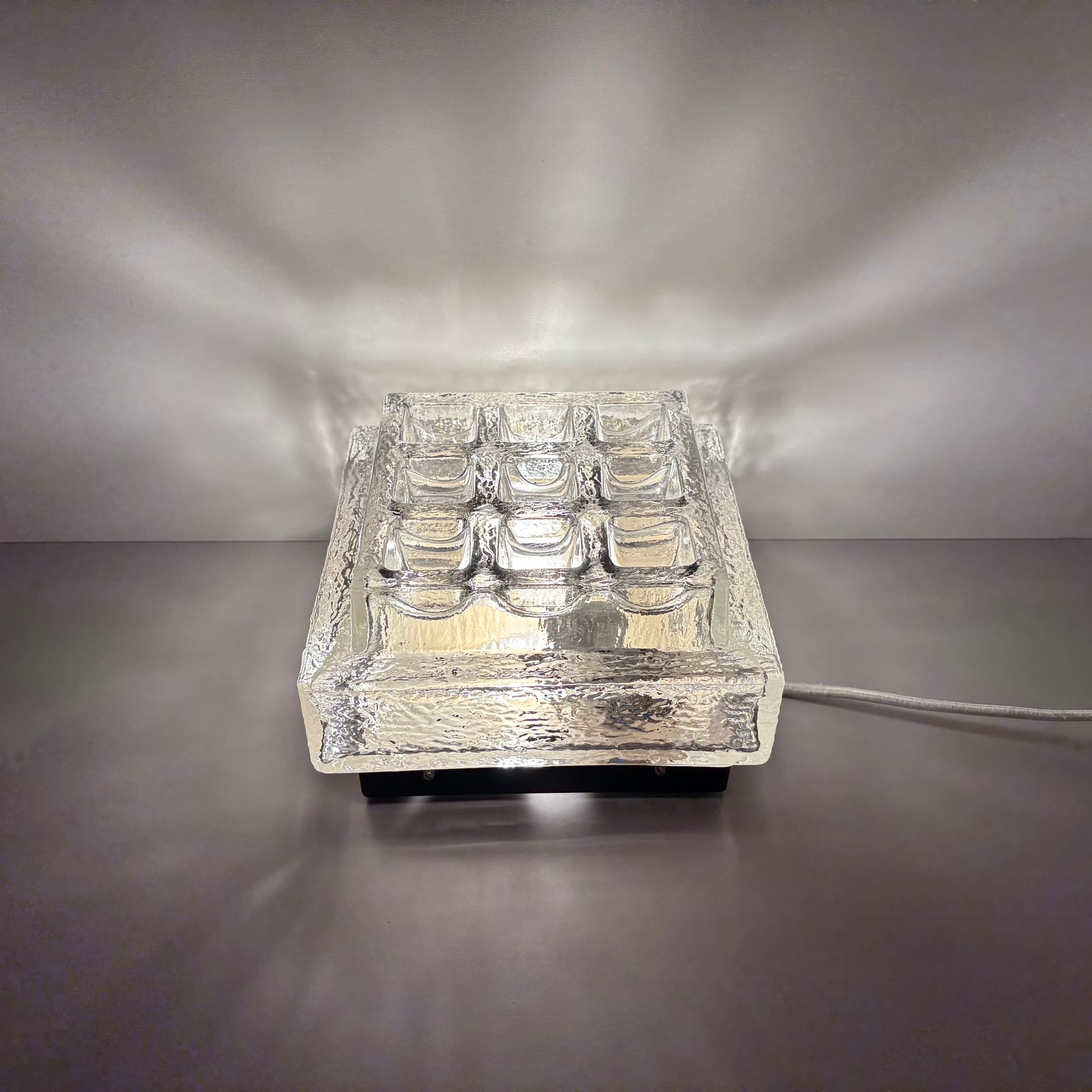 Para kinkietów, transparentne szkło, Niemcy, lata 70. - 185076