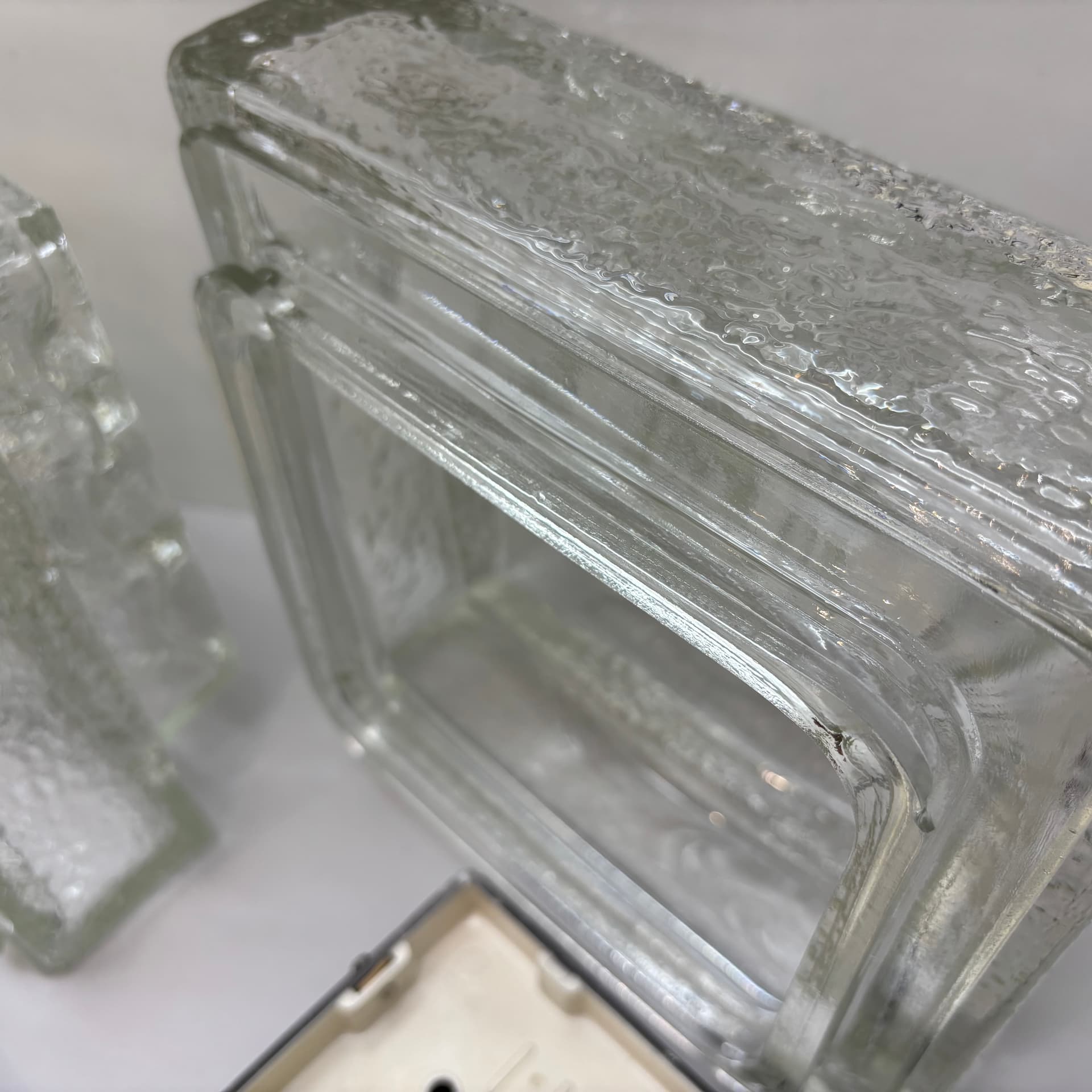 Para kinkietów, transparentne szkło, Niemcy, lata 70. - 185070