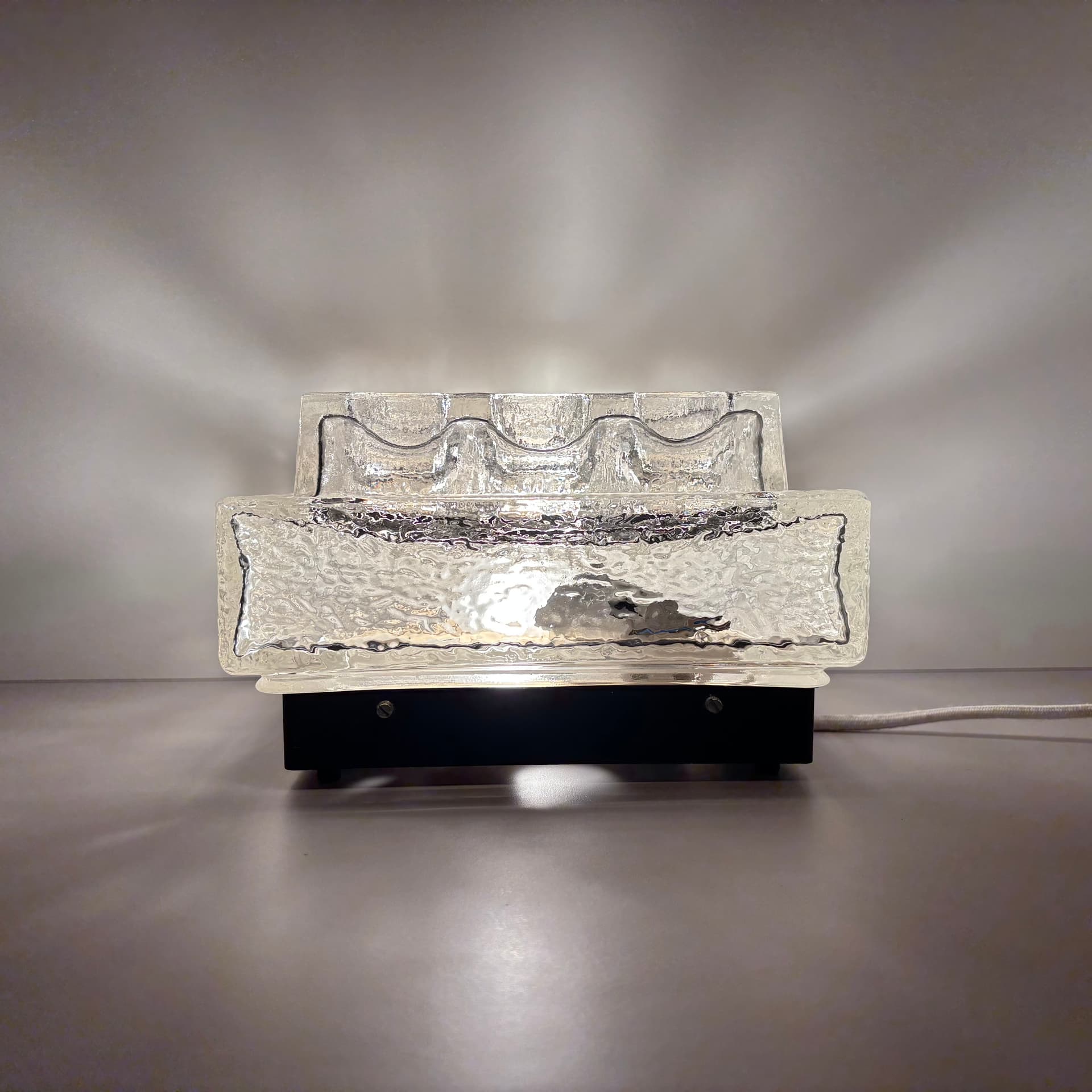 Para kinkietów, transparentne szkło, Niemcy, lata 70. - 185073