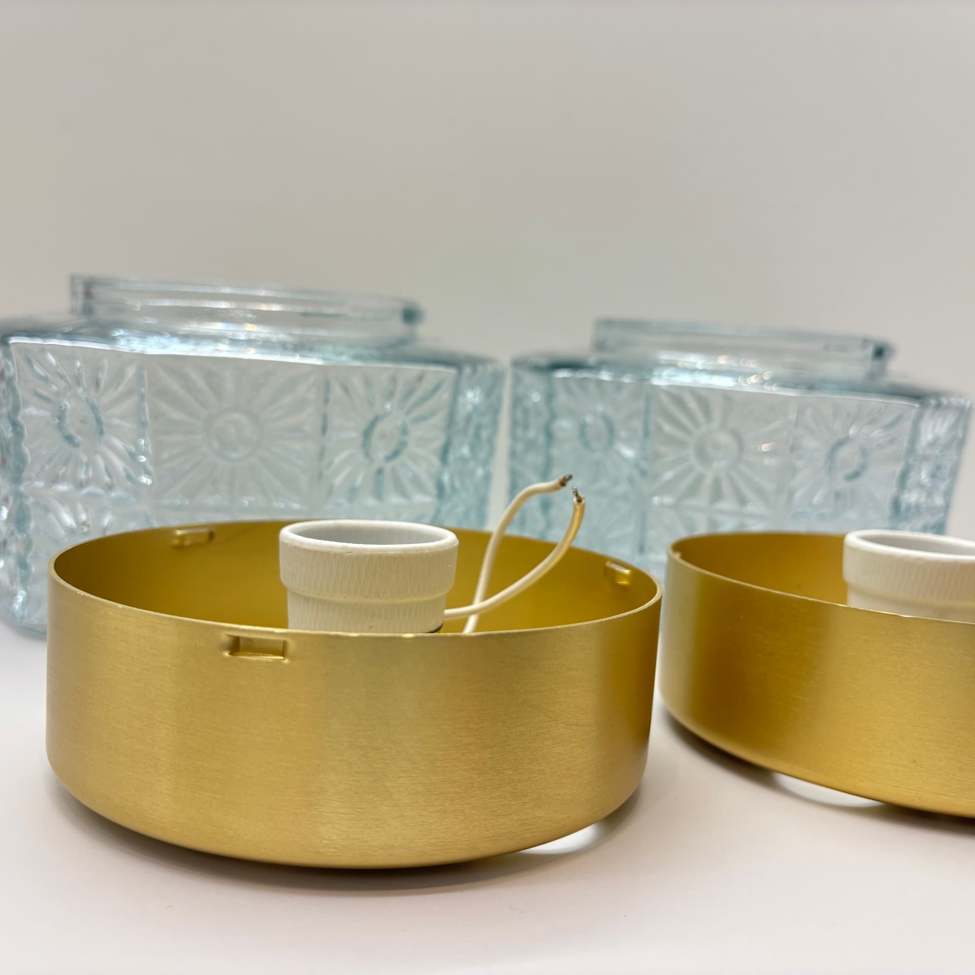 Para kinkietów, transparent, szkło, Niemcy, lata 80. - 185103