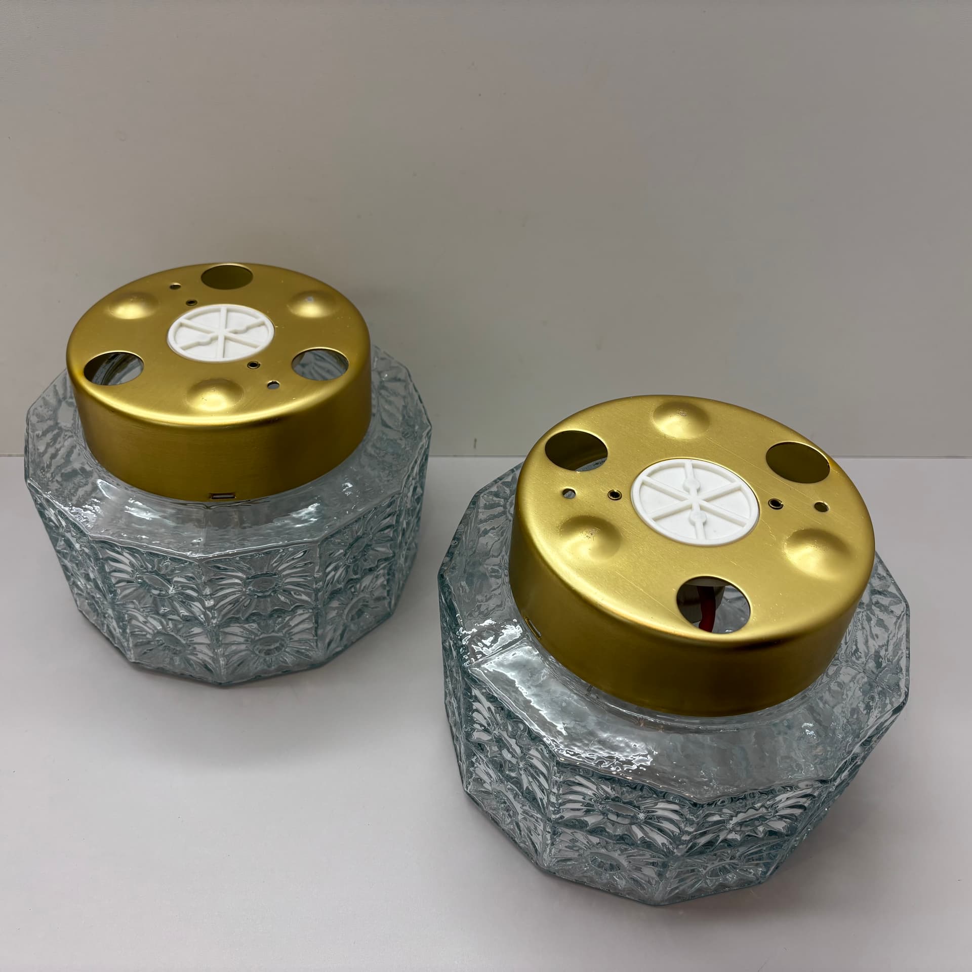 Para kinkietów, transparent, szkło, Niemcy, lata 80. - 185101