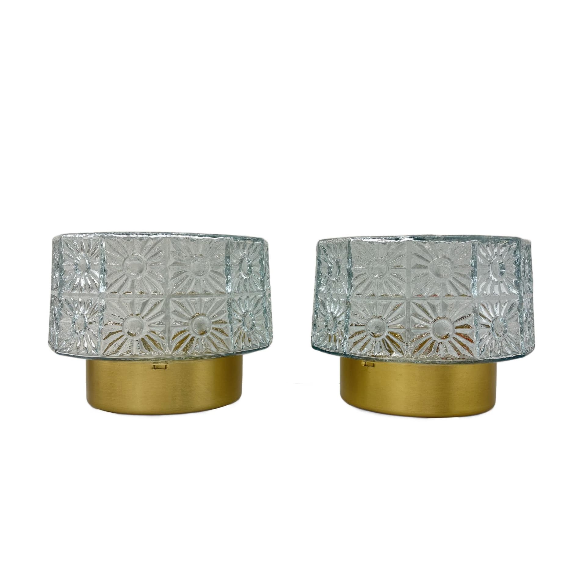 Para kinkietów, transparent, szkło, Niemcy, lata 80.