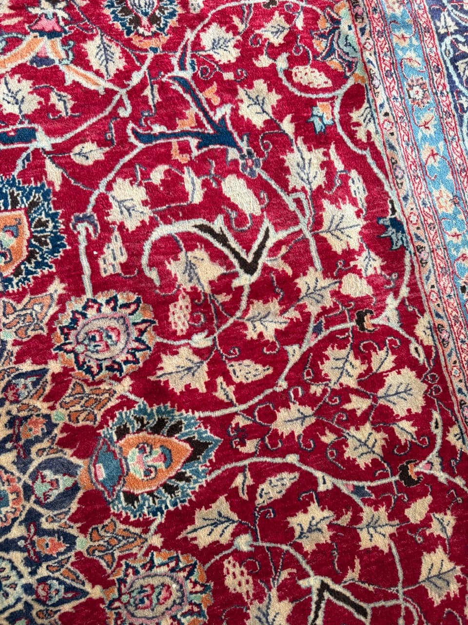 Dywan Keshan 390x300 cm, czerwony, wełna, Iran - 185167