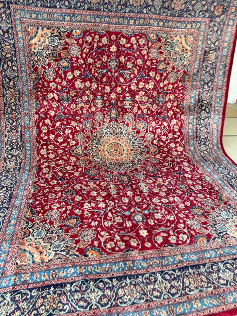 Dywan Keshan 390x300 cm, czerwony, wełna, Iran - 185172