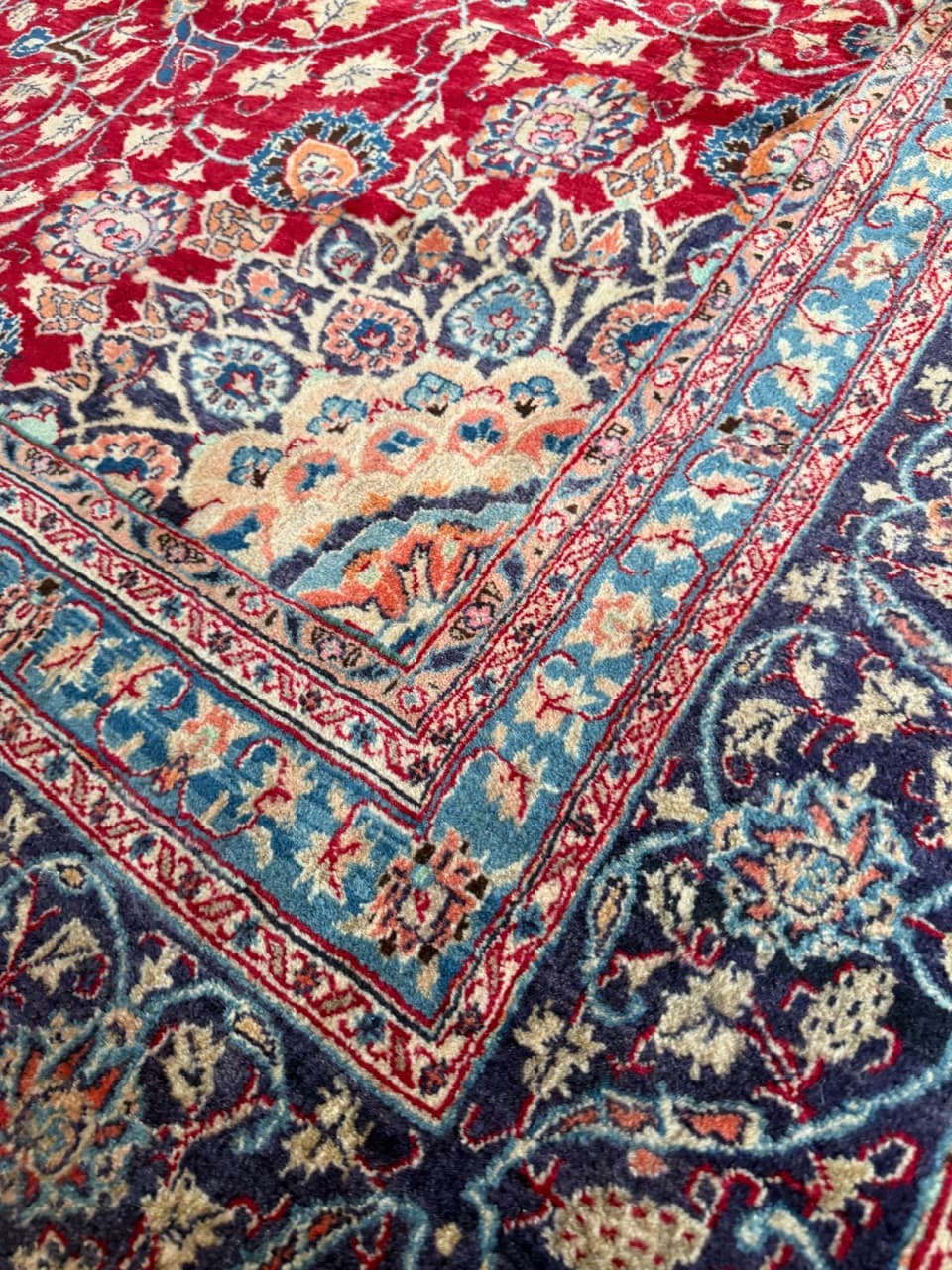 Dywan Keshan 390x300 cm, czerwony, wełna, Iran - 185174