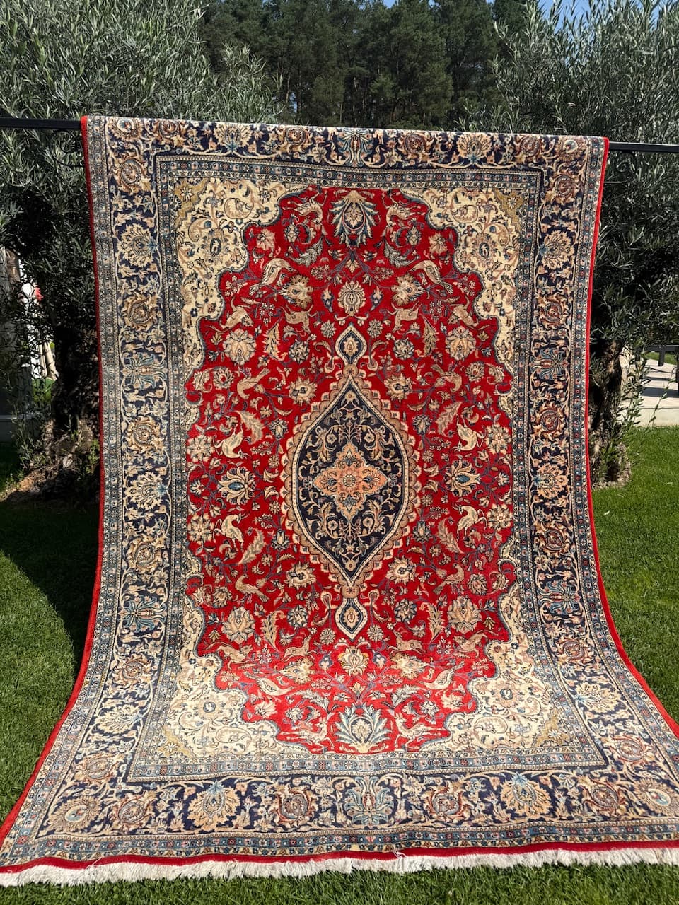 Dywan Goum 300x200 cm, czerwony, wełna, Iran, lata 90. - 185180