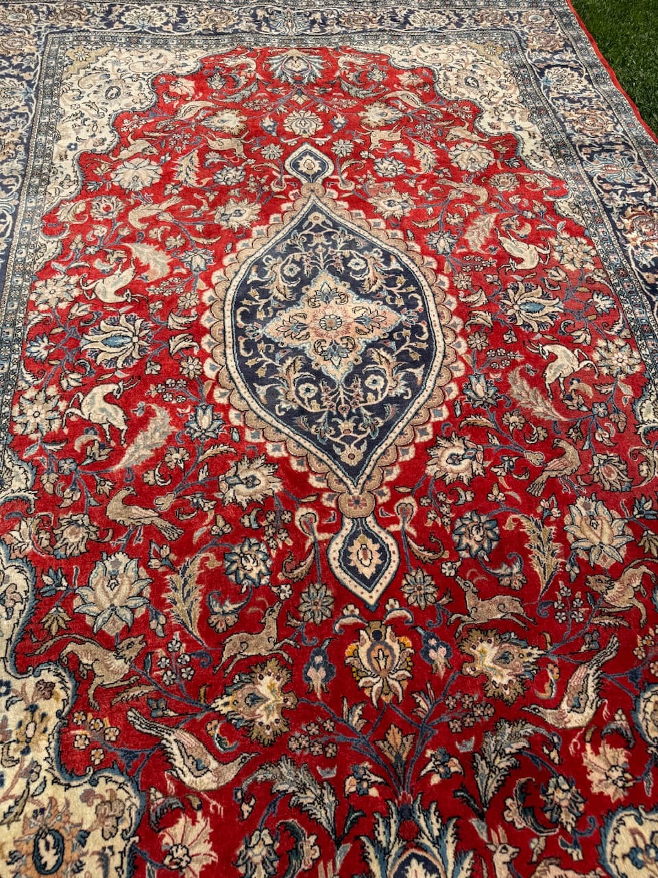 Dywan Goum 300x200 cm, czerwony, wełna, Iran, lata 90. - 185179