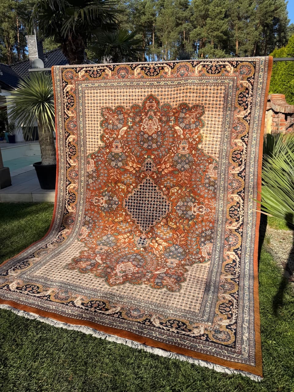 Rug Goum 350x250 cm, multicolor wool, India, 1990s. - 185190