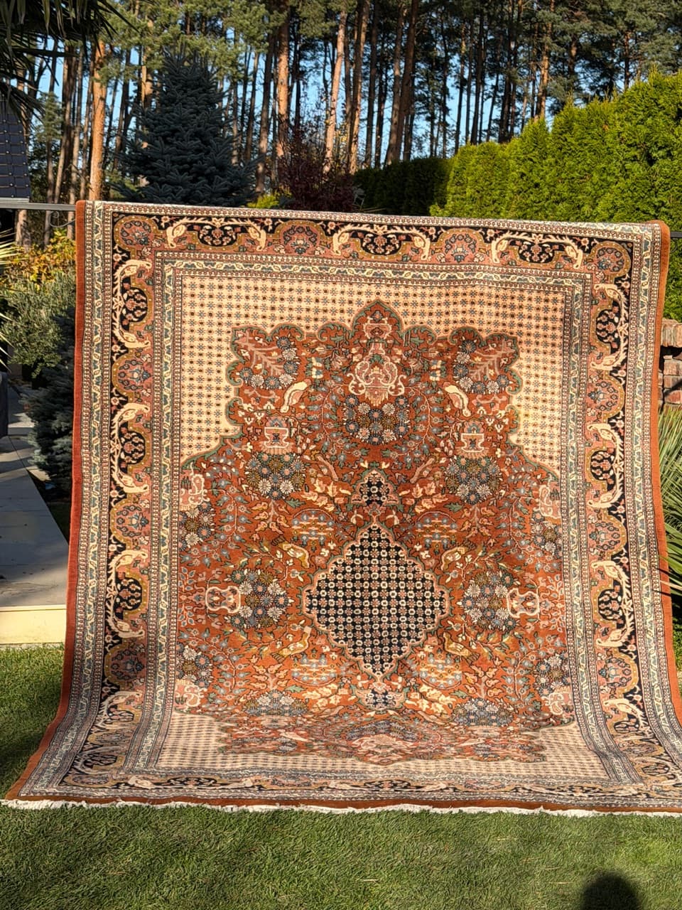 Rug Goum 350x250 cm, multicolor wool, India, 1990s. - 185197