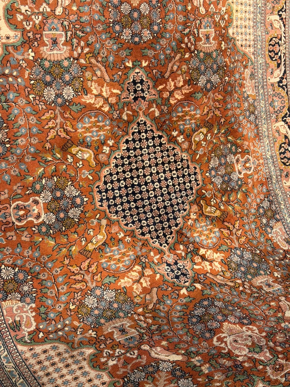 Rug Goum 350x250 cm, multicolor wool, India, 1990s. - 185194