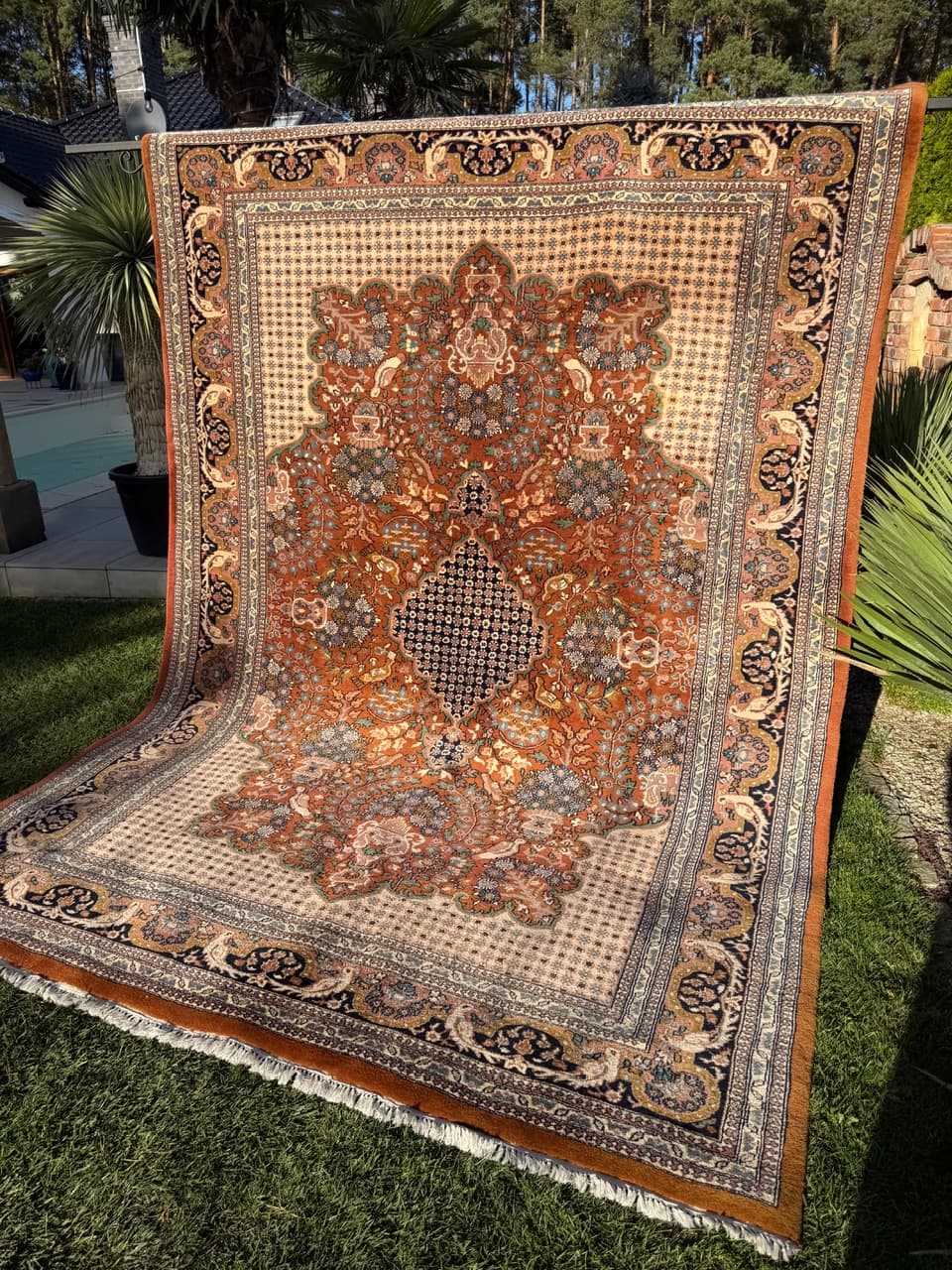 Rug Goum 350x250 cm, multicolor wool, India, 1990s. - 185200