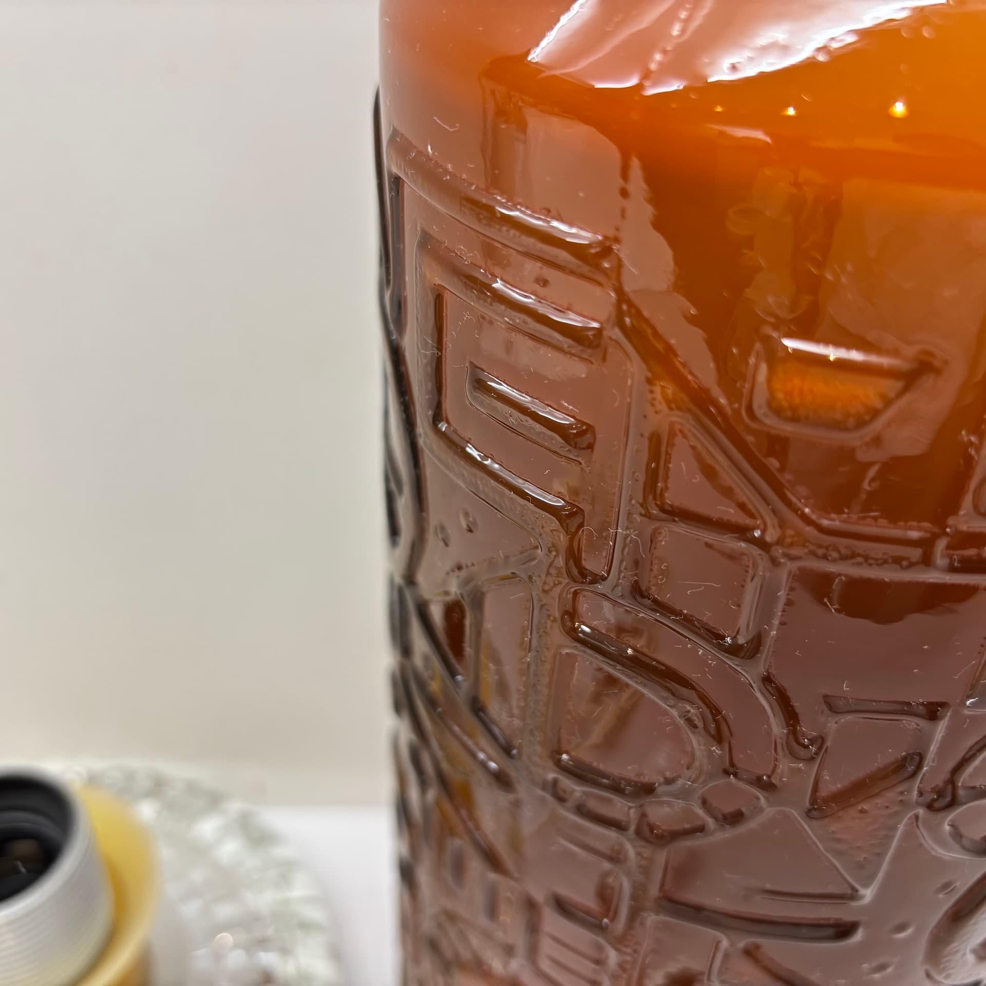 Lampa stołowa, space age, pomarańczowy, szkło, Niemcy, lata 70. - 185216