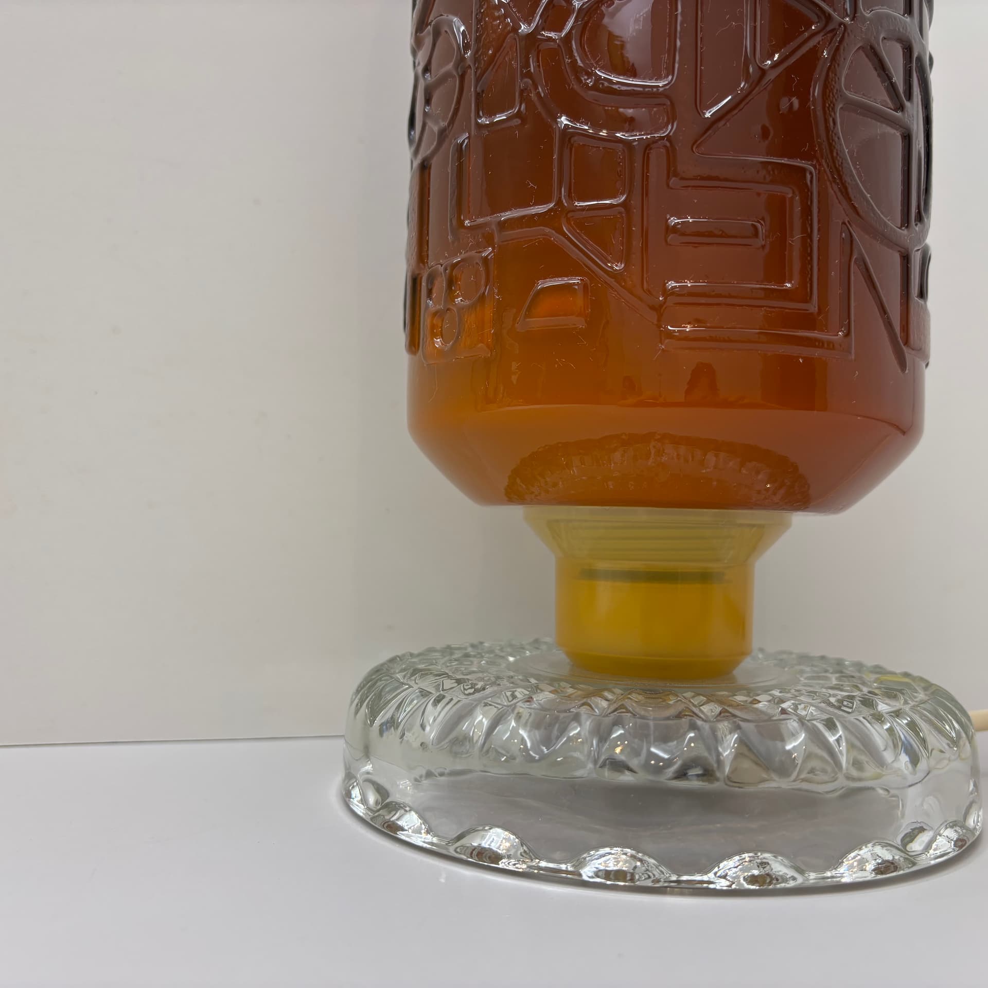 Lampa stołowa, space age, pomarańczowy, szkło, Niemcy, lata 70. - 185207