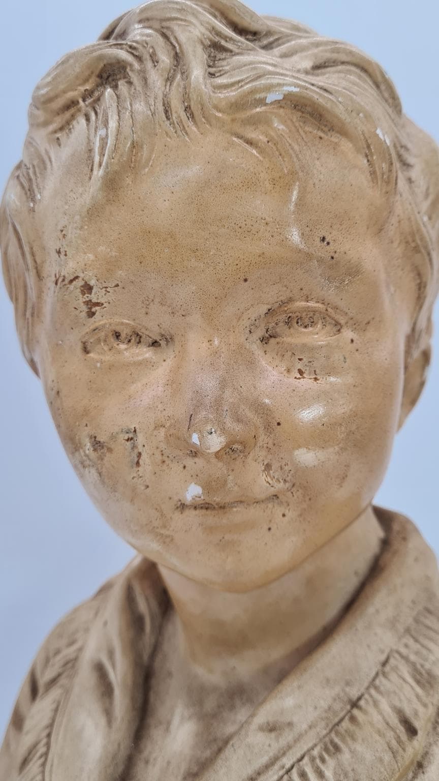 Gipsowe popiersie chłopca 40 cm | ok. 1900 r. | duży format 40 cm | antyk - 185226