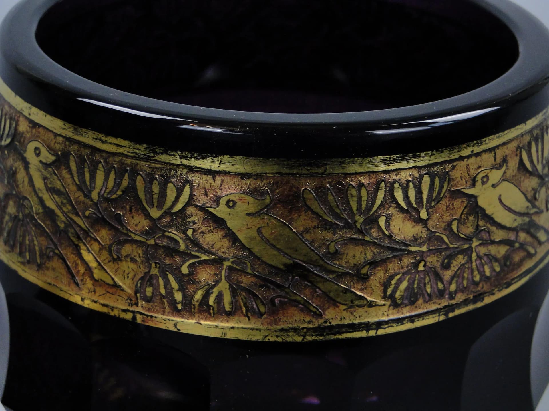 Art Deco Bonbonniere, violet crystal, by J. Hoffmann, Czech Republic, 1920s - 12867