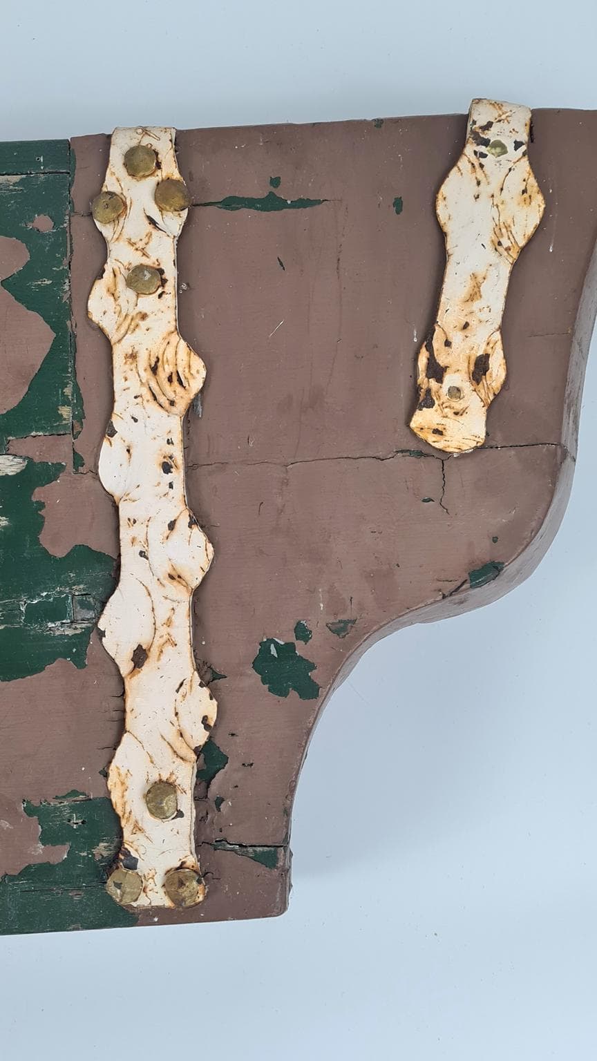 Antyczny drewniany naczółek z lwem – XVIII/XIX w. | element architektury wnętrz, 107 cm - 185292