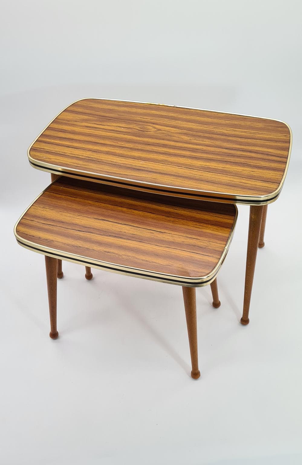 Zestaw stolików gniazdowych, brązowy, laminat, drewno, Niemcy, lata 70. - 185329