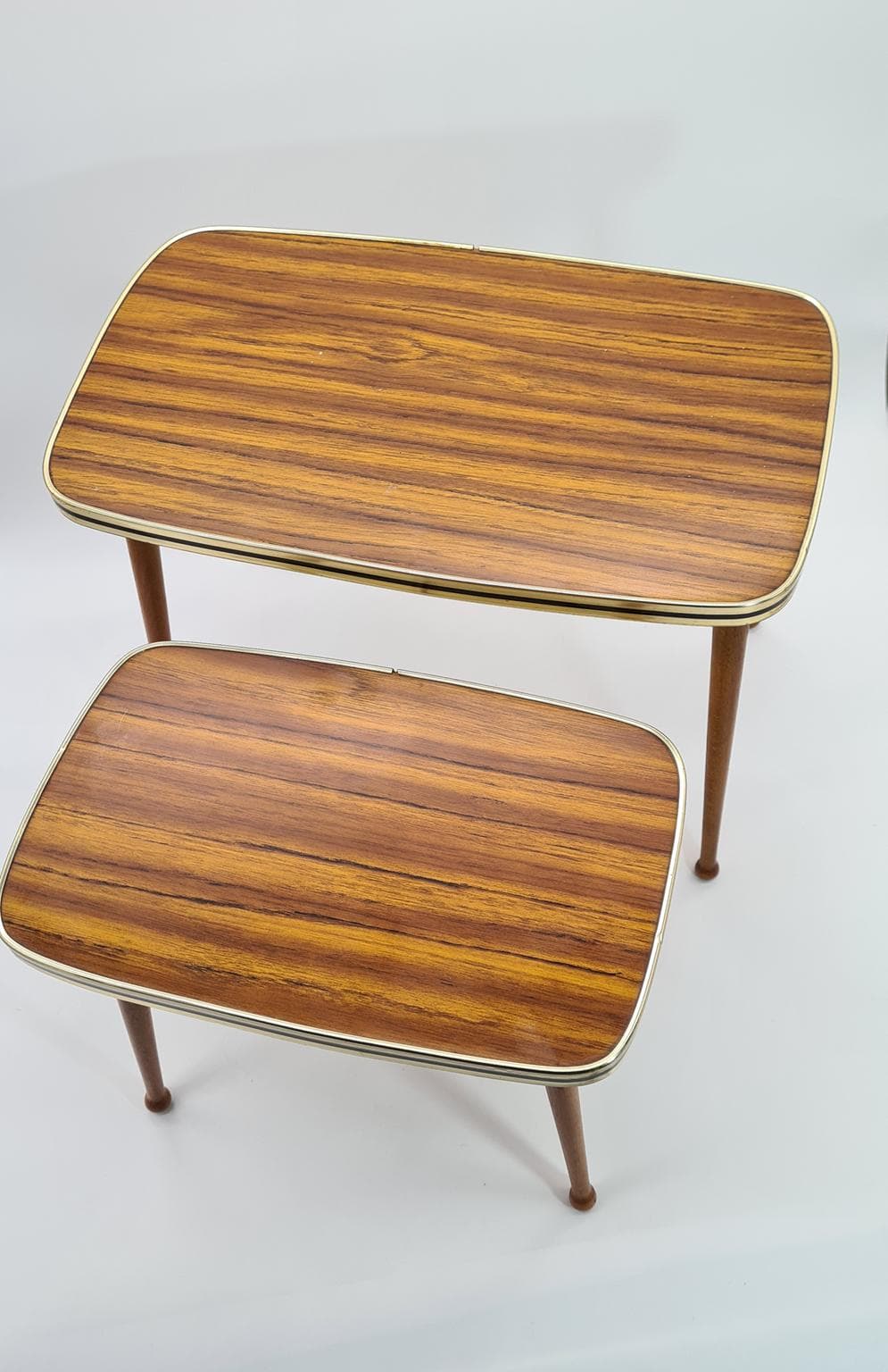 Zestaw stolików gniazdowych, brązowy, laminat, drewno, Niemcy, lata 70. - 185331