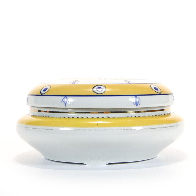 Bonbonniere Kwiatogal, yellow porcelain, Ćmielów, Poland, 1960s - 185395