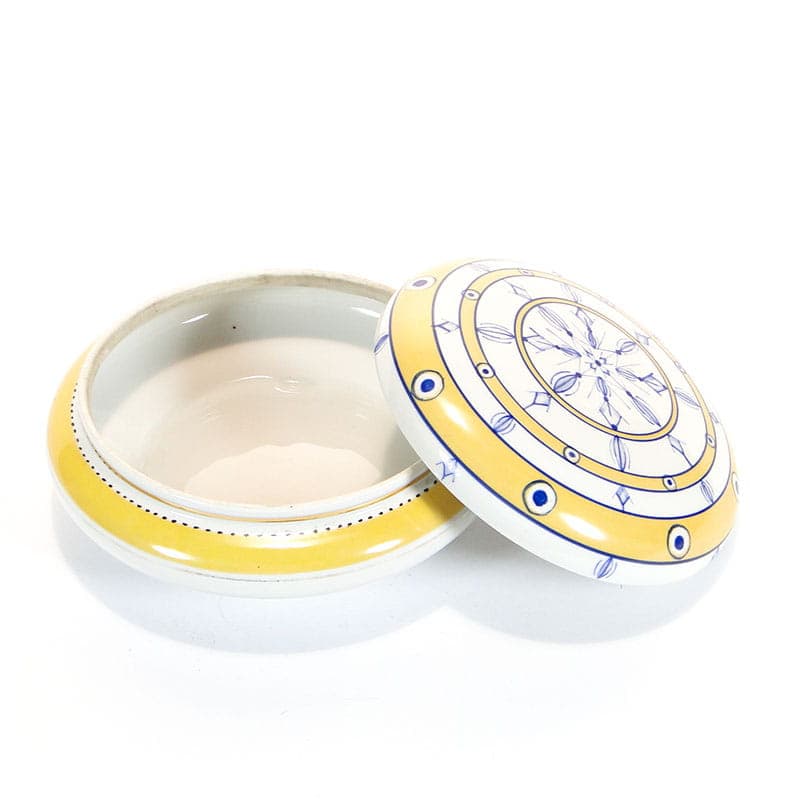 Bonbonniere Kwiatogal, yellow porcelain, Ćmielów, Poland, 1960s - 185397