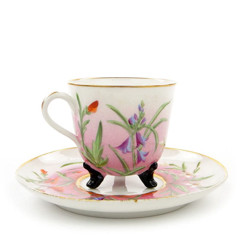 Filiżanka do mokki z talerzykiem, Secesja, multikolor, porcelana, Austria, lata 90. XIX w. - 185552