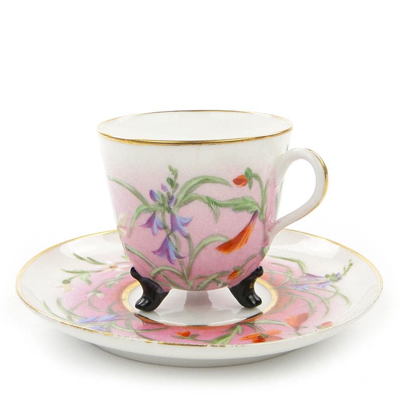 Filiżanka do mokki z talerzykiem, Secesja, multikolor, porcelana, Austria, lata 90. XIX w. - 185549