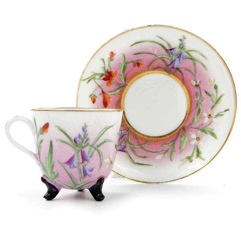 Filiżanka do mokki z talerzykiem, Secesja, multikolor, porcelana, Austria, lata 90. XIX w.