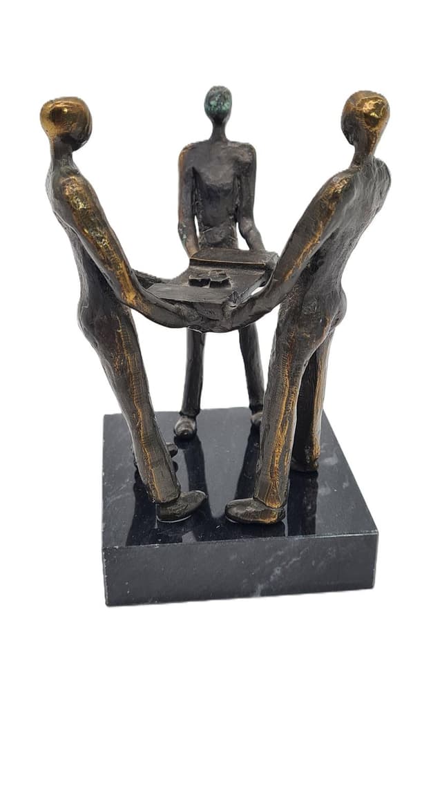 Rzeźba z brązu – Holandia 2000 | Figurka symboliczna | 13 cm - WYMIARY