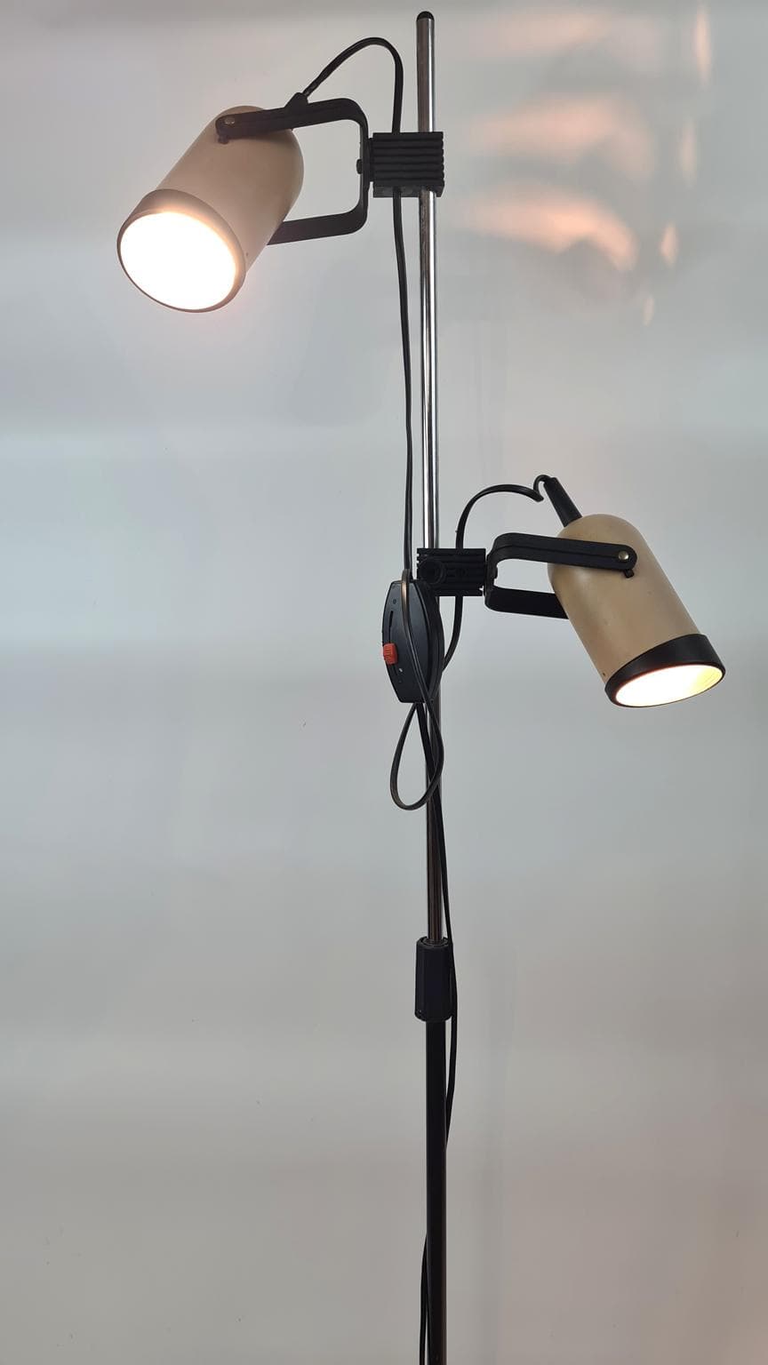 Lampa podłogowa vintage | 2 regulowane reflektory | chrom | lata 70/80 - 185738