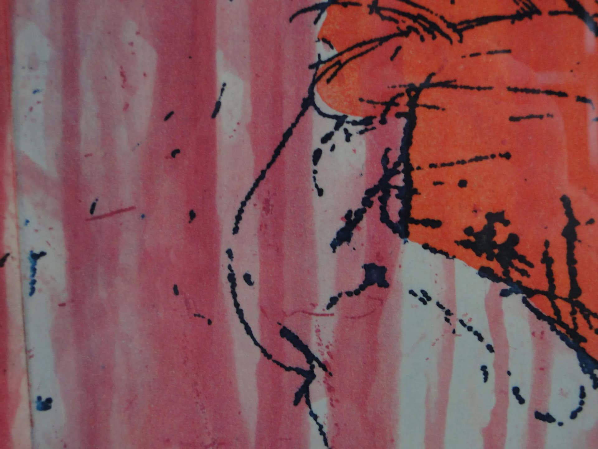 Print Dobrowolnie, maroon paper, by E. Ingarden, Poland, 1980s. - 13073