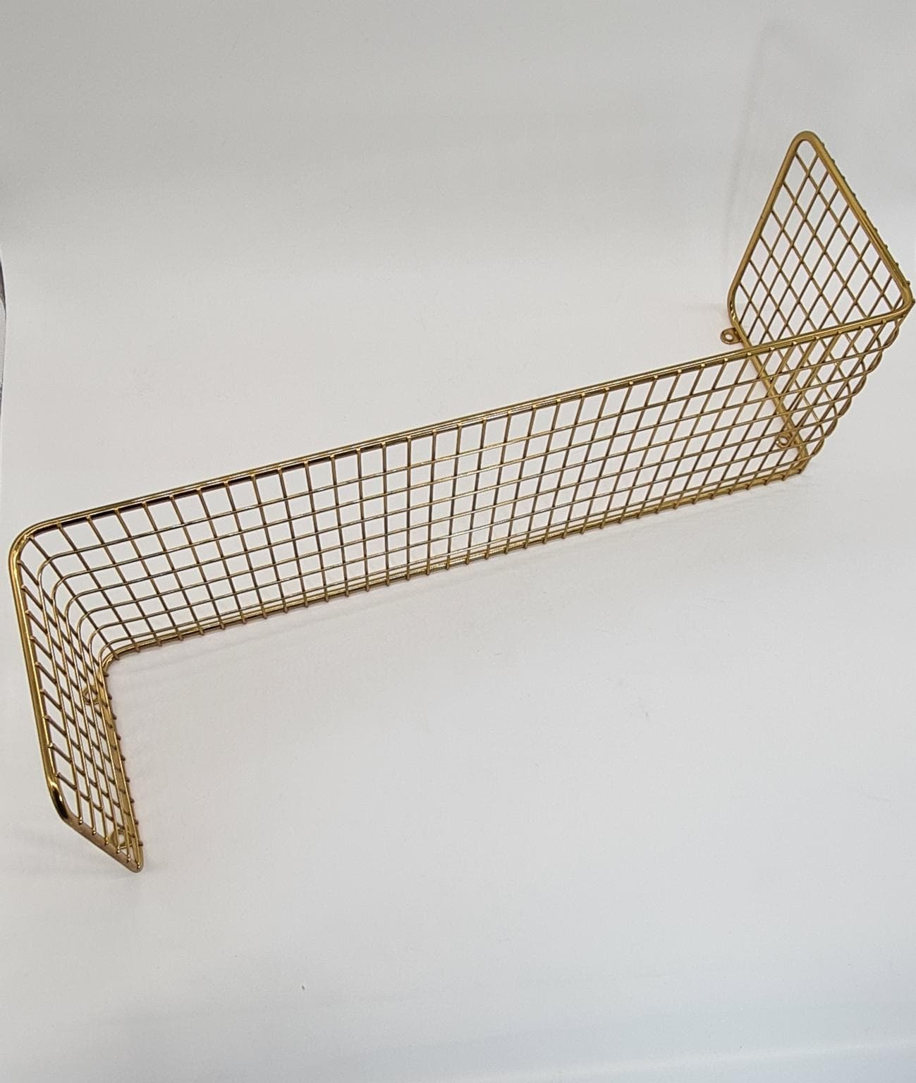 Złota półka ścienna z metalowej siatki - 185838
