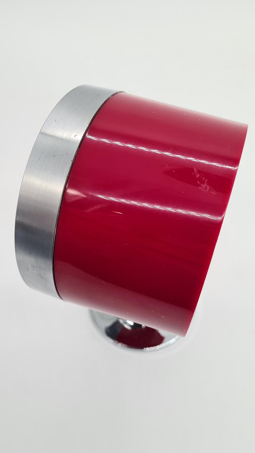 Table Clock Space Age, red, metal, Rhythm, Japan, 1960s. - 185877