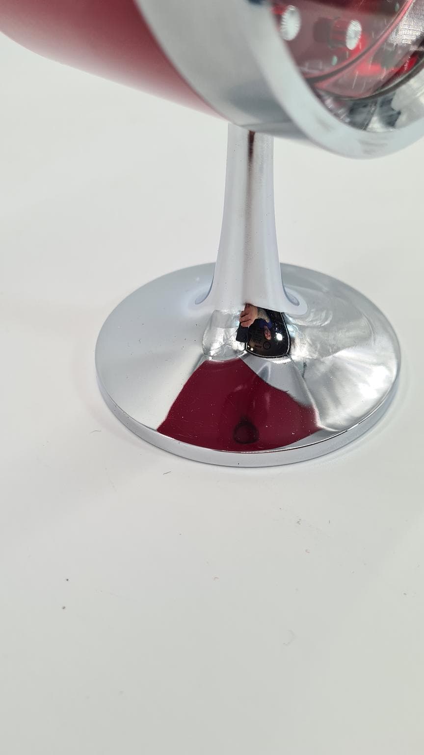 Table Clock Space Age, red, metal, Rhythm, Japan, 1960s. - 185874