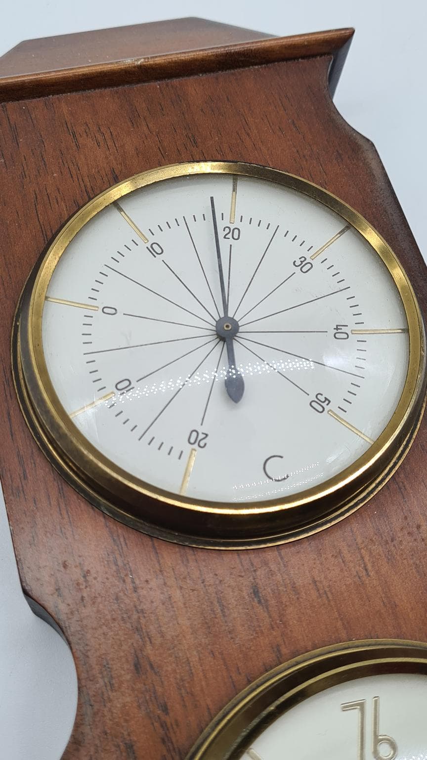 Vintage stacja meteorologiczna – barometr • termometr • higrometr | 45 cm - 185902