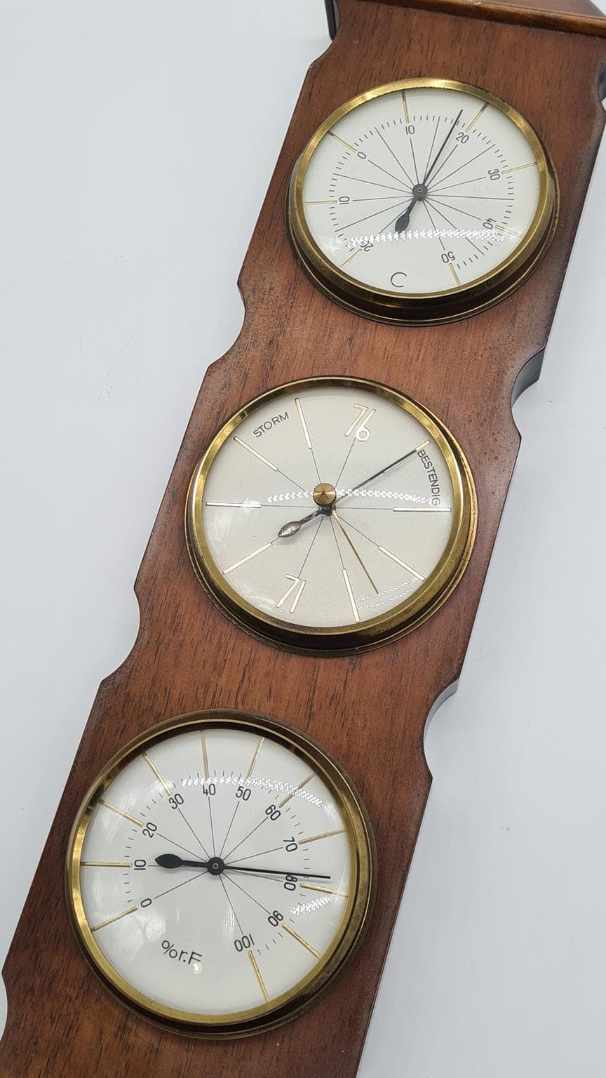 Vintage stacja meteorologiczna – barometr • termometr • higrometr | 45 cm - 185908