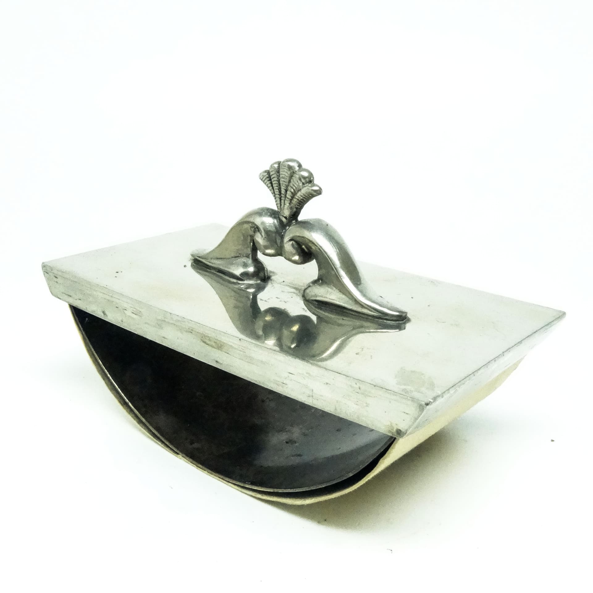 Bibularz biurkowy Art Deco, metal srebrzysty, Szwecja, lata 20. - 185935