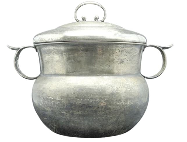 Punch bowl, Art Deco, silver-plated brass, Germany, 1930s.