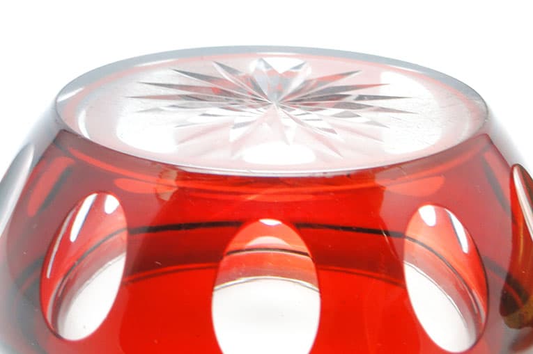 Art Deco bonbonniere, ruby glass, brass, Germany, 1930s. - 185994