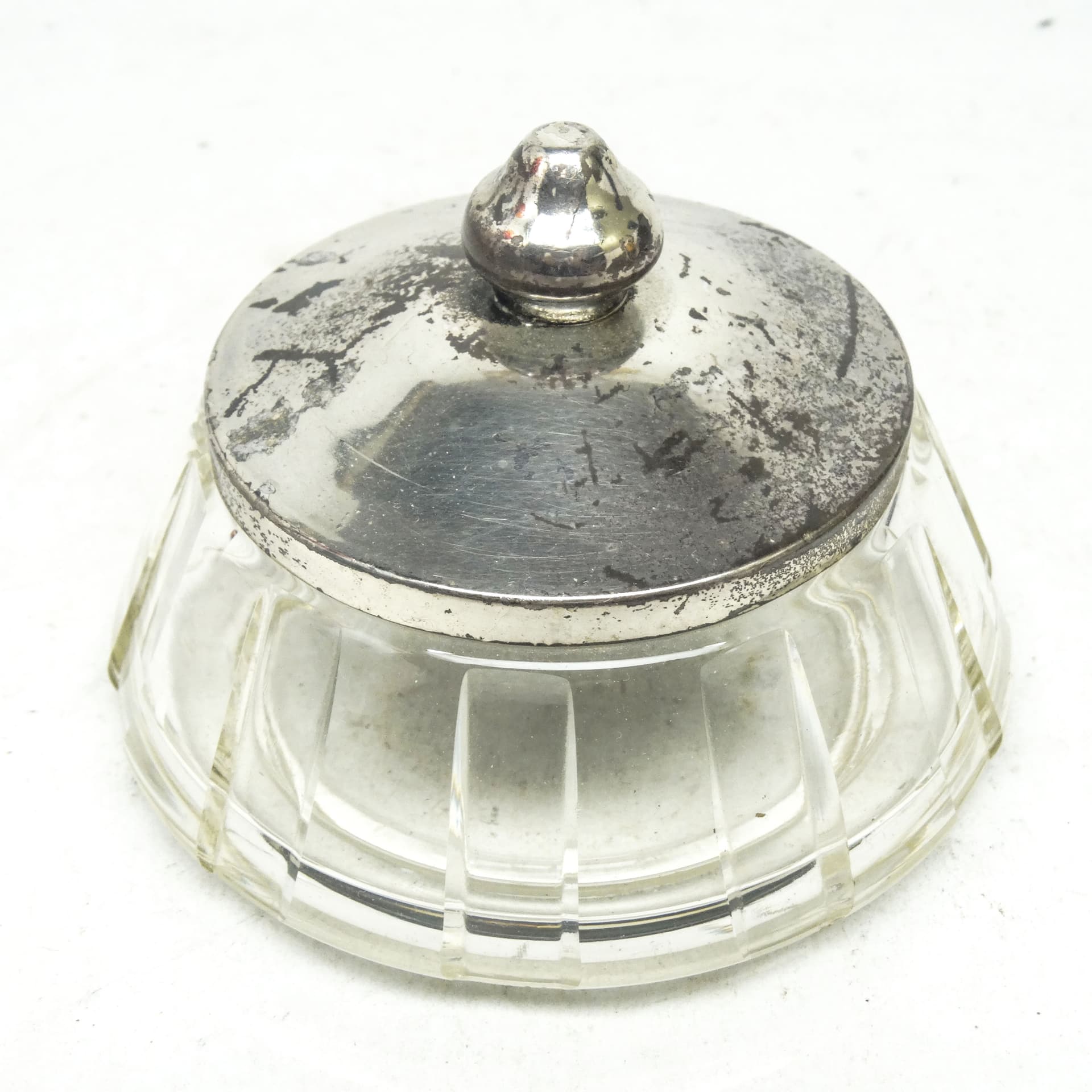 Art Deco bonbonnière, crystal, silver-plated brass, Sweden, 1930s. - 186041