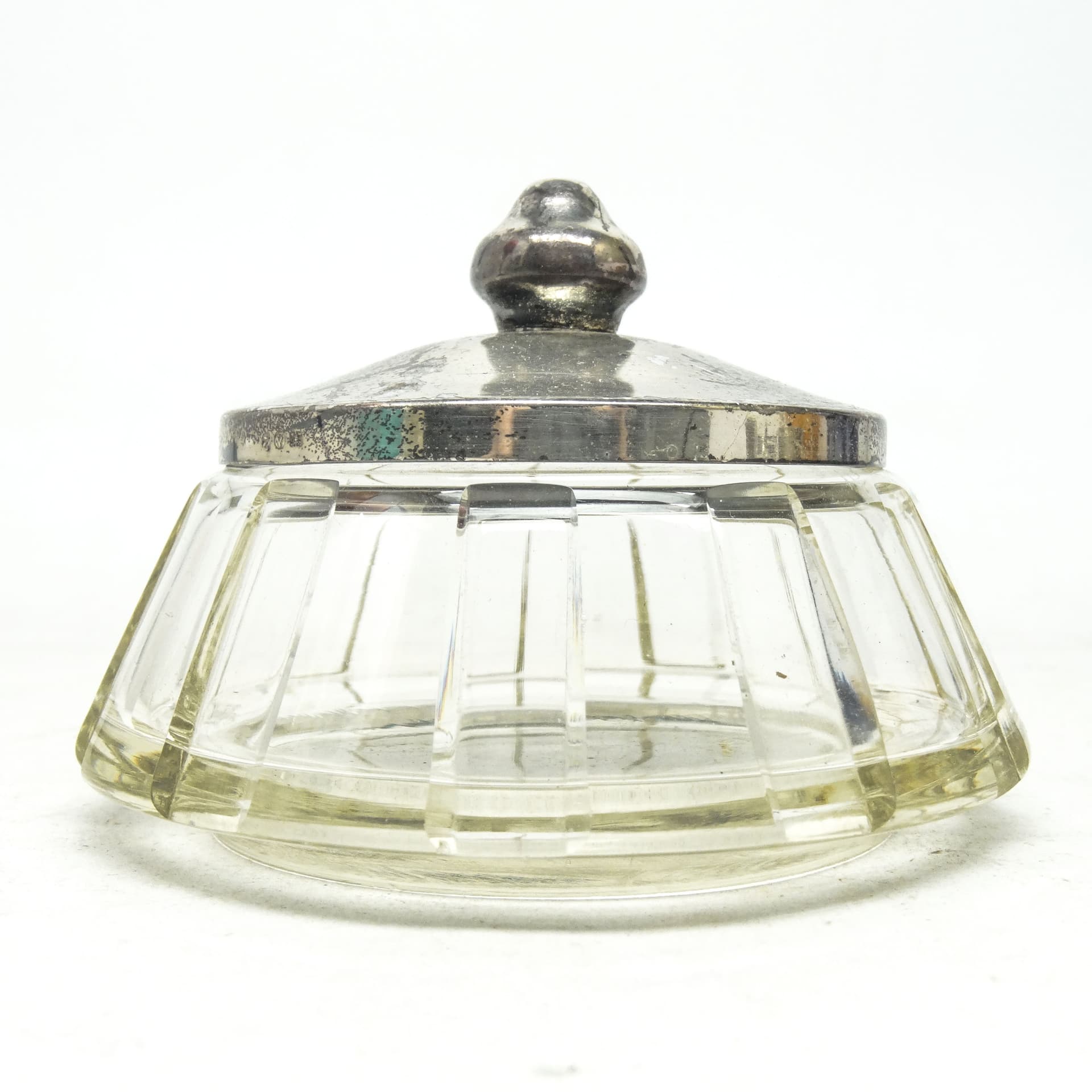 Art Deco bonbonnière, crystal, silver-plated brass, Sweden, 1930s. - 186038