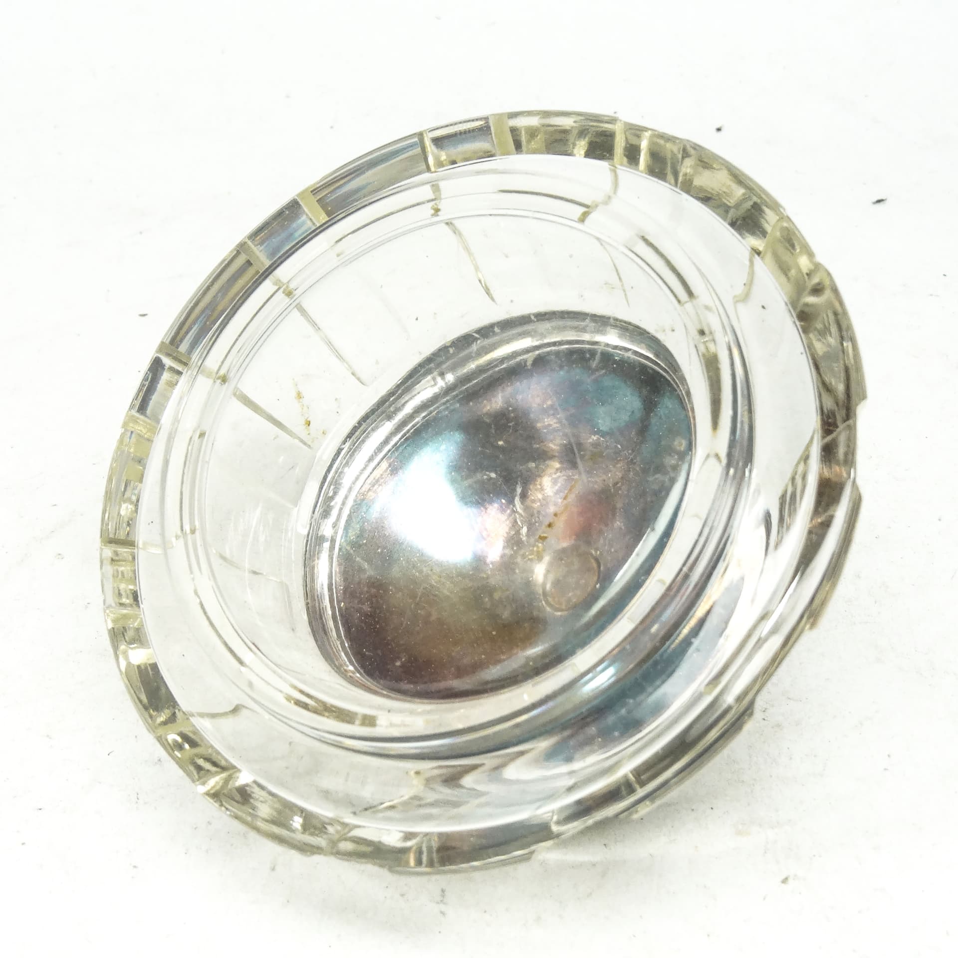 Art Deco bonbonnière, crystal, silver-plated brass, Sweden, 1930s. - 186042